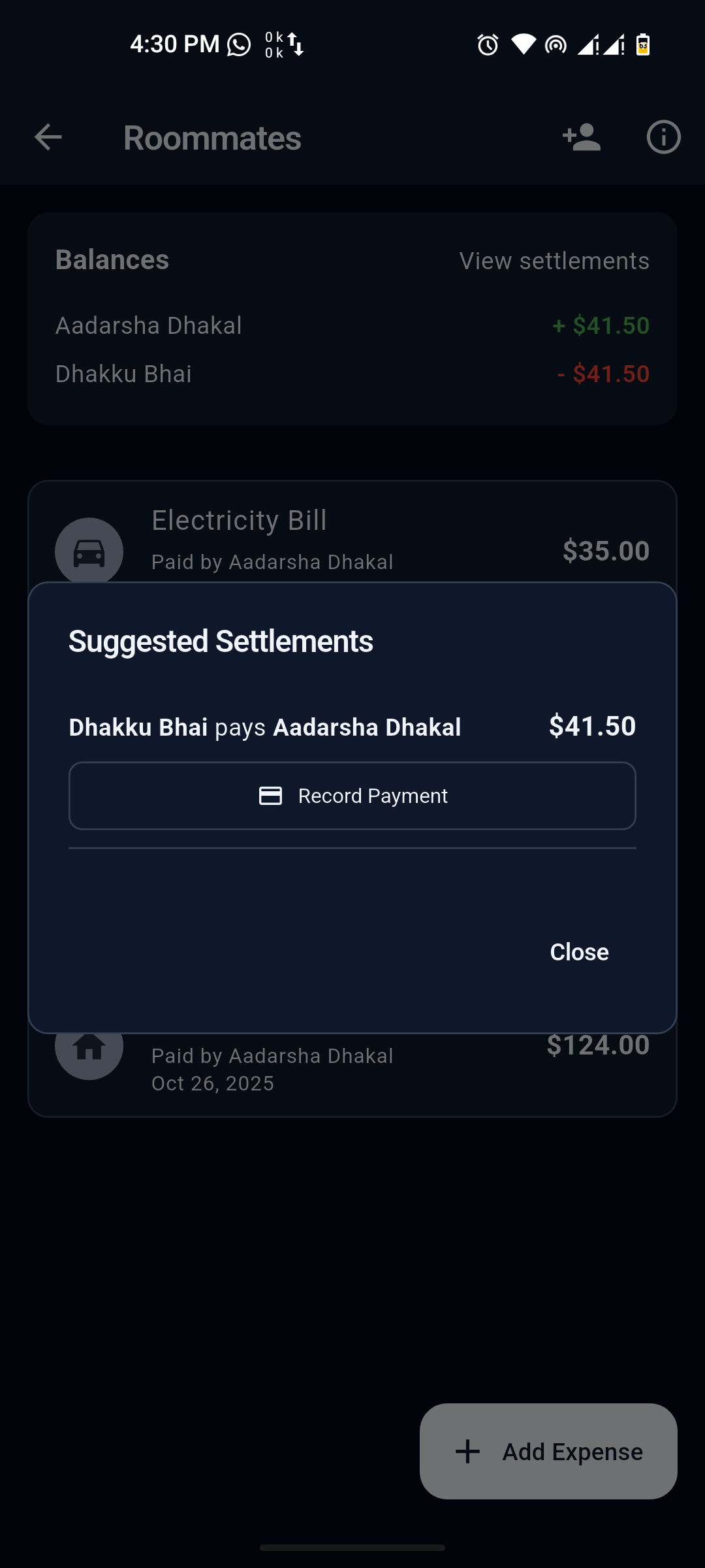 payment suggestions
